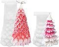 2 Pcs 3D Christmas Tree Shape Candle Molds, Pine Tree Shape for DIY Candle Making, Holiday Crafts, Soap Molding, Resin Casting