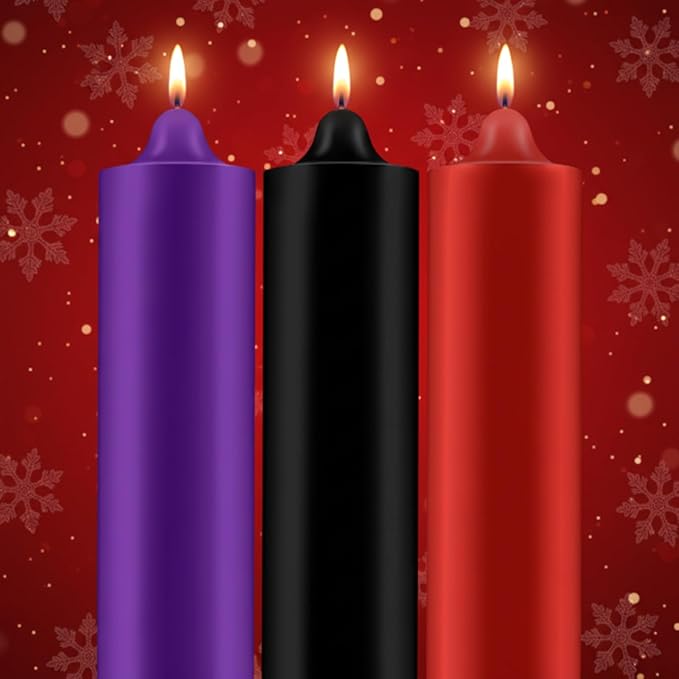 3 Pcs Valentine's Day Large Low Temperature Candles Dripping Decorative Candles for Valentine's Day Gifts Wedding Centerpieces, Romantic Dinner & Home Decor, Low Heat Safety Wax