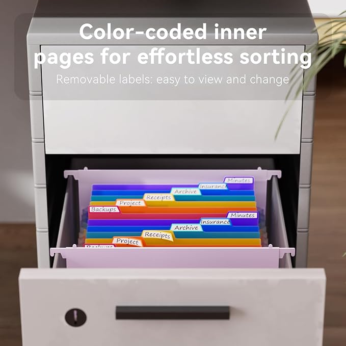 ThinkTex Plastic Expanding Hanging File Folders,12 Accordion Pockets,Large Capacity for Letter & A4 Size, Organizer for Filing Cabinet,Ideal for Tax,Contracts,Invoices,for Office,School & Home,Purple