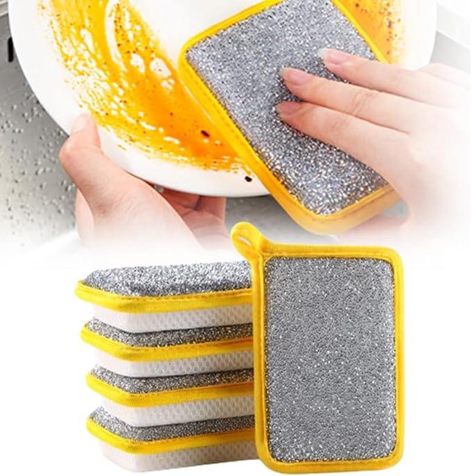 5PCS Multipurpose Dishwashing Rags, 2024 New Double Sided Sponge Kitchen Dishcloth, Multi-Purpose Absorbent Sponge Dishwashing Rags for Washing Dishes Cleaning Kitchen(3.94 * 5.91inch)