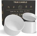 True Candle Tins for Making Candles - 24 Pack of 8 oz Black Candle Containers Bulk 8oz - Empty tins with lids for Candles - Premium Metal Jars, DIY Vessels | Painted Outside and Inside | Matte White