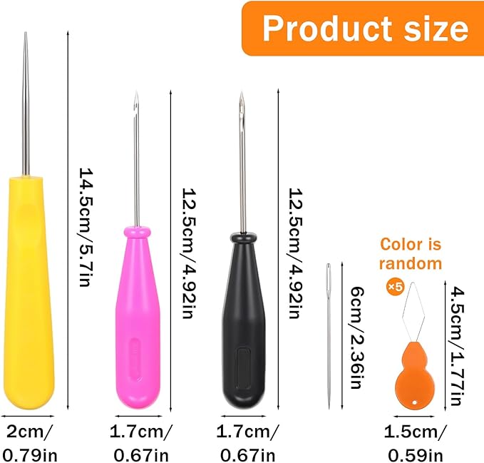 10 Pcs Candle Needle Kit, Mold Punch with Hook, Large Eye Wicking Needle, Threader for All Thickness Candle Making