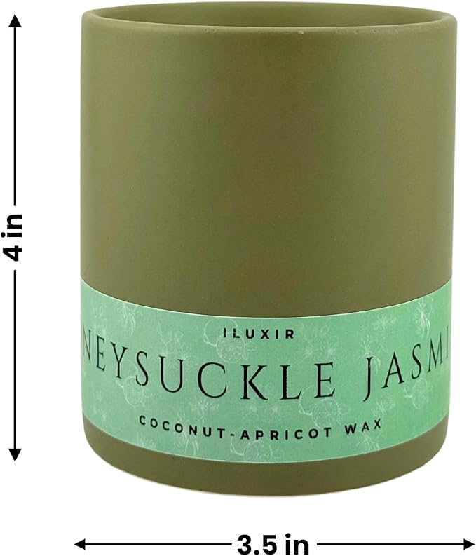 Honeysuckle Jasmine Scented Candle – Long-Burning Floral Fragrance | Premium Soy Wax Candle for Home, Bedroom & Gift | Clean Burn | Aromatherapy Decor
