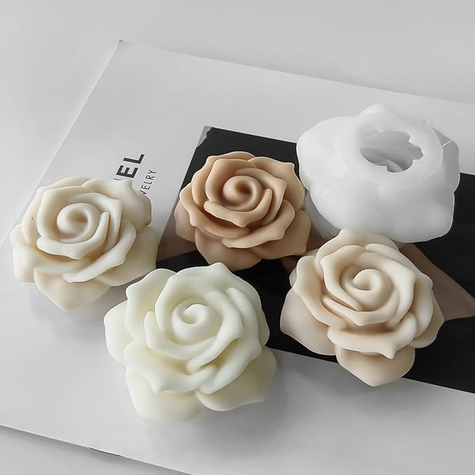2 Pack Flower Candle Resin Mold - Resin Casting Silicone Molds for Home Decor & Candle Making Wave Spiral Mold