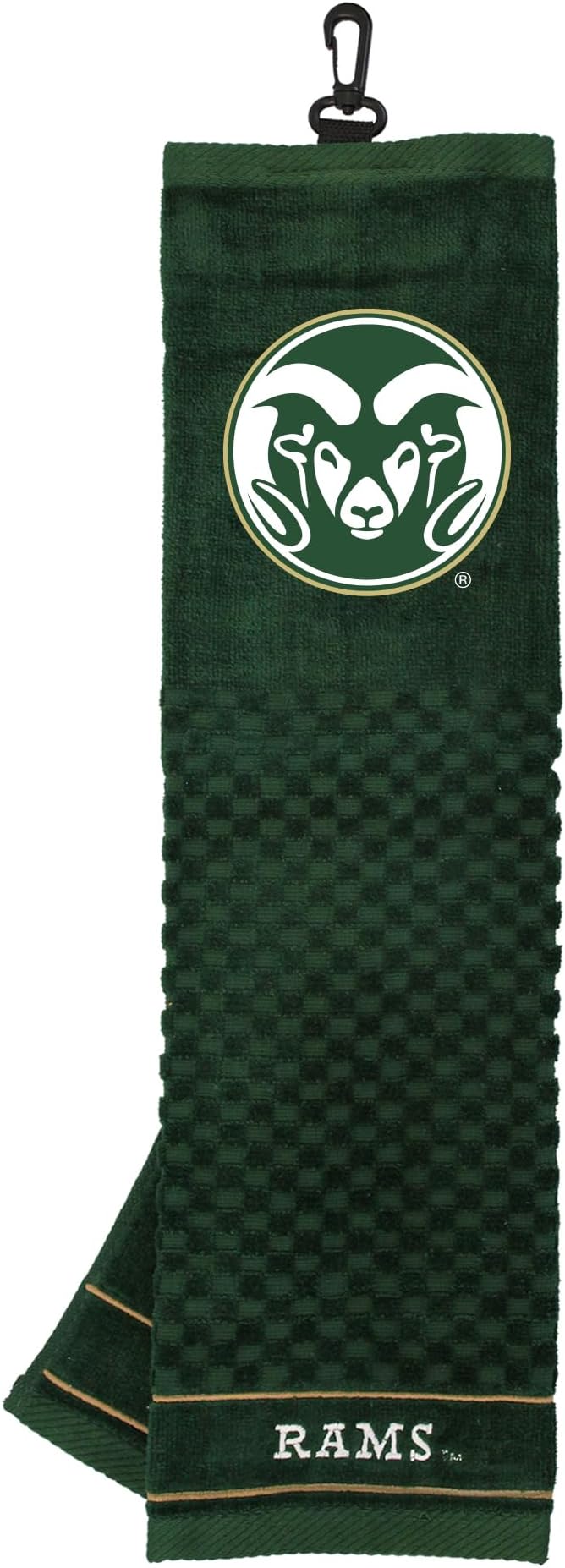 Team Golf NCAA Colorado State Rams Embroidered Golf Towel Embroidered Golf Towel, Checkered Scrubber Design, Embroidered Logo