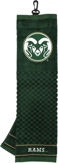 Team Golf NCAA Colorado State Rams Embroidered Golf Towel Embroidered Golf Towel, Checkered Scrubber Design, Embroidered Logo