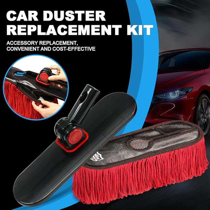 Specifically Car Dust Collectors,Wax Cotton Hair Car Duster Replacement Kit,Scratch Free，Feather Duster for Truck,SUV,RV and Motorcycle|2-Pack Mops