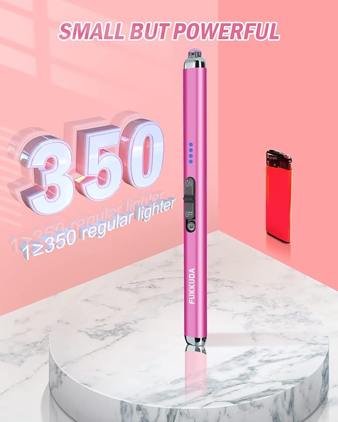 【Upgraded】 Dual Arc Electric Candle Lighter Rechargeable USB Lighter Plasma Arc Lighters for Candle (Violet)