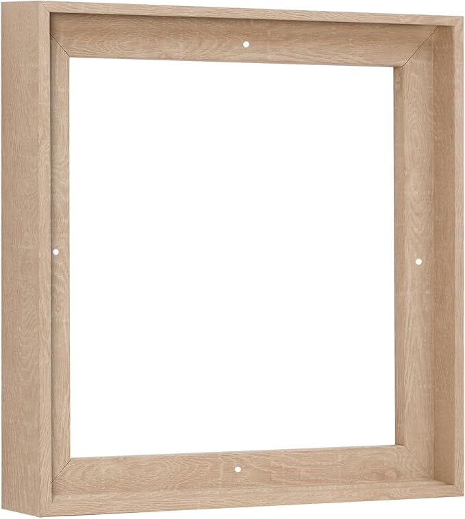 Pixy Canvas Floater Frame 28x28 for 1-1/2 (1.5) inch Deep Canvas Paintings/Canvas Prints/Wood Canvas Panels/Wall Art/Wall Decor/Home Decor/Artwork (Nordic White Oak, 28 x 28 inch, Square)