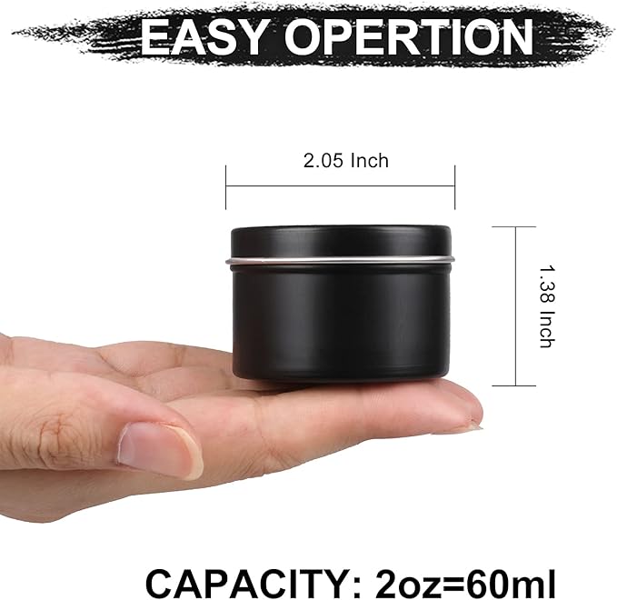 DINGPAI Candle Tins - 27 Black Metal Containers, 2oz Each, DIY Candle Making, Arts & Crafts, Storage & Gifts
