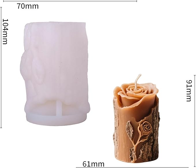 Silicone 3D Flower & Rose Cylinder Mold - Peony & Candle Mold for Resin, Clay & Soap Making - Craft Supplies