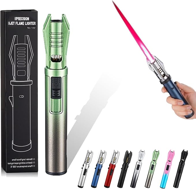 Power Electric Torch Lighters - New Adjustable Plasma Lighter with Safety Lock & 360° Inverted Ignition, Outdoor Straight Flame Windproof for Candles Campfires BBQ Baking, Camping, Gift (G-2)