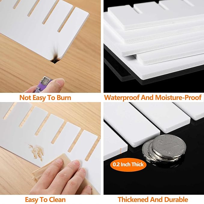 10Pcs Drawer Dividers, 15.75" x 3.55", Thick, DIY Organizer Separator, Large Adjustable Dresser Drawer Organizer for Clothes, Bedroom, Bathroom, Kitchen Cutlery, Desk, Office Storage