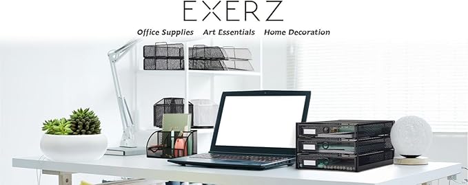 EXERZ Paper Sorter 3 Tier Drawers A4 / Multifunctional Desk Organiser/Letter Tray - Documents, Magazines, Notebooks and Letters