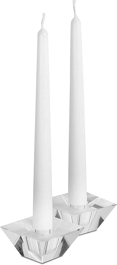12 Pack Tall Taper Candles - 12 Inch White Dripless, Unscented Dinner Candle - Paraffin Wax with Cotton Wicks - 10 Hour Burn Time