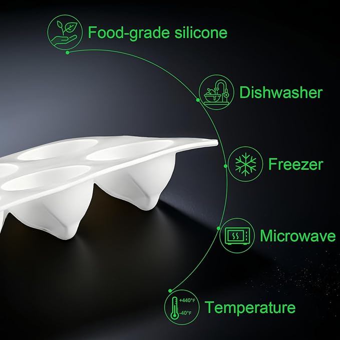 3D Christmas Hat Silicone Molds Large Christmas Molds Xmas Hat Pan Silicone Mold 6-Cavity Christmas Cake Mold for Mousse Cake Muffin Baking Jello Chocolate Ice Cube Soap Candle Lotion Bar Bath Bomb