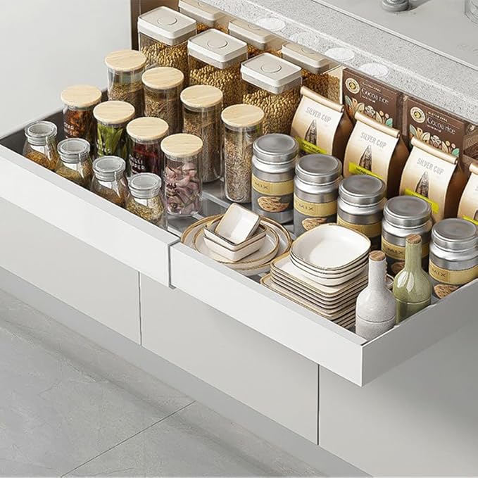 Pull out cabinet organizer - slide out drawers for kitchen cabinets, helps to store items neatly in the cabinet with drawers & pantry shelves instead of all over the counter. (Large)