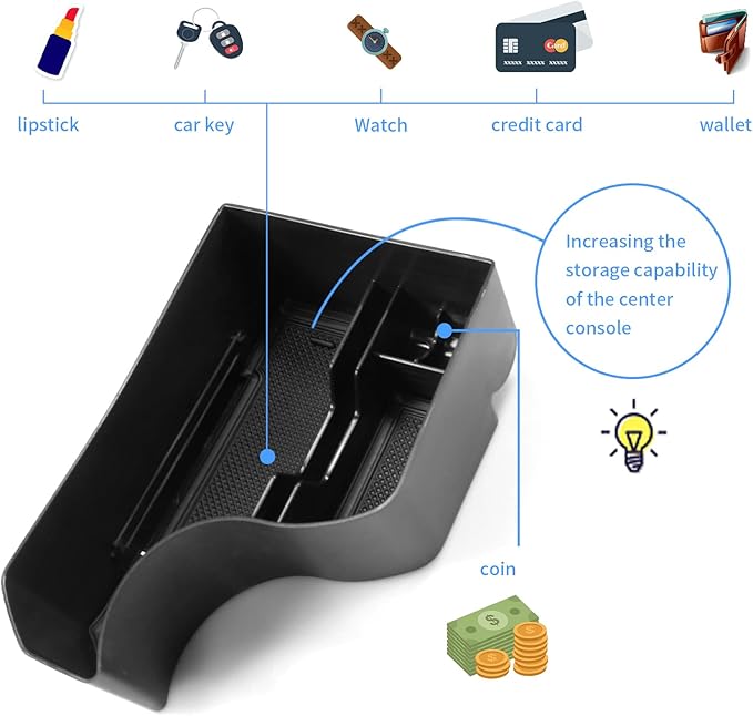 YEE PIN for 2023 NIRO SG2 Center Console Organizer Tray Compatible for EV PHEV 2023 Accessories 2022 2023 NIRO SG2 Console Insert Secondary Storage Box