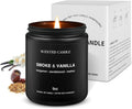 Luxury Smoke & Vanilla Scented Candles Gift Set-100% Natural Soy Wax, 50H Clean Burn, Hand-Poured, Relaxing Aromatherapy for Home, Bedroom, Yoga & Spa,9oz