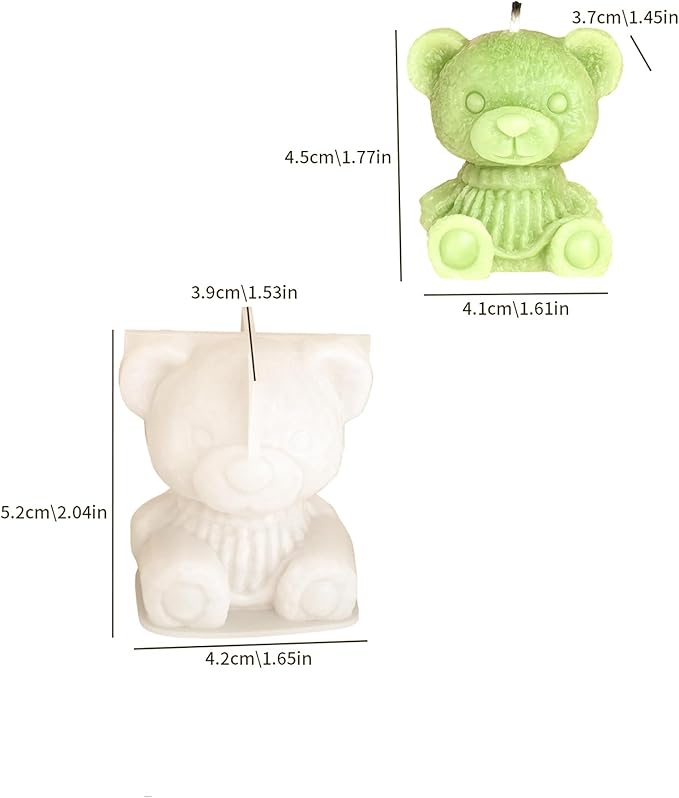 2 Pack Cylinder Animal Molds Bear Candle & Resin Mold - Resin Casting Silicone Molds for Home Decor & Candle Making Wave Spiral Mold