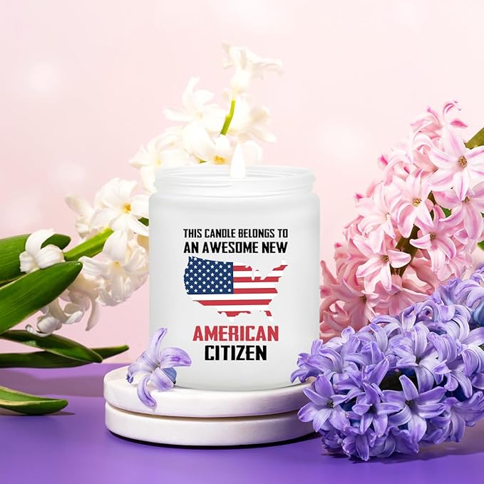 New American Citizenship Gifts - Congratulations New American Citizen Present - Cool US Flag Candle Gifts for 2025 US Citizenship, Women, Men, Friends, Family