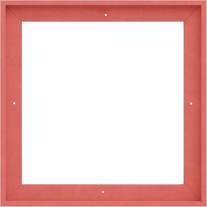 Pixy Canvas Floater Frame 32x32 for 1-1/2 (1.5) inch Deep Canvas Paintings/Canvas Prints/Wood Canvas Panels/Wall Art/Wall Decor/Home Decor/Artwork (Pastel Red/Pink, 32 x 32 inch, Square)