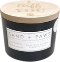 Sand + Paws Scented Candle - California Beach House–Luxurious Air Freshening Jar Candles Neutralize pet Odors and Enhance Home décor – 100% Cotton Lead-Free Wicks - 12oz
