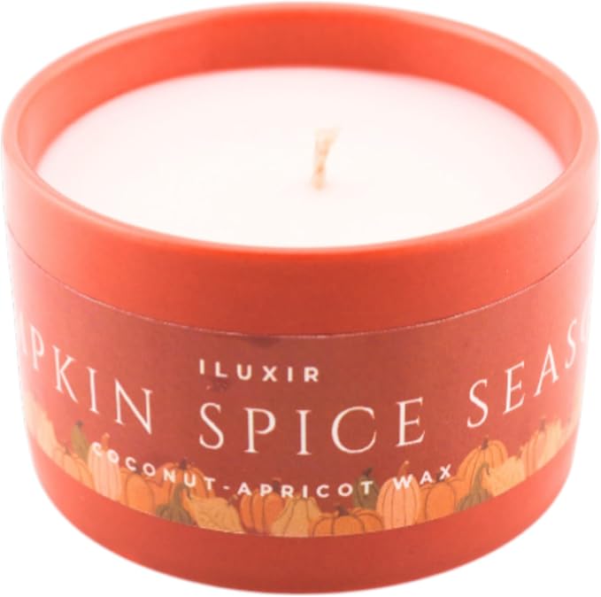 Pumpkin Spice Season Luxury Candle – Cinnamon Spiced Vanilla with Clove, Nutmeg & Buttercream – Handcrafted Vegan Coconut Wax, Phthalate-Free, Cruelty-Free – Cozy Fall Decor Tin Candle (5 oz.)