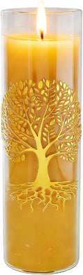 The Tree of Life Pure Beeswax Candles, Single Glass Pack - 80-Hour Burn Time, Clean Burning Long-Lasting Eco-Friendly Candle for Meditation, Prayer & Gift Giving