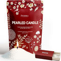 Fiora Naturals Pearled Candle Sand with Wicks – 1 Lb Sand Wax Beads & 20 Cotton Wicks – DIY Refillable Candle Making Kit, Long-Lasting, Smoke-Free, Clean Burning Snow Candles, Mothers Day Gift