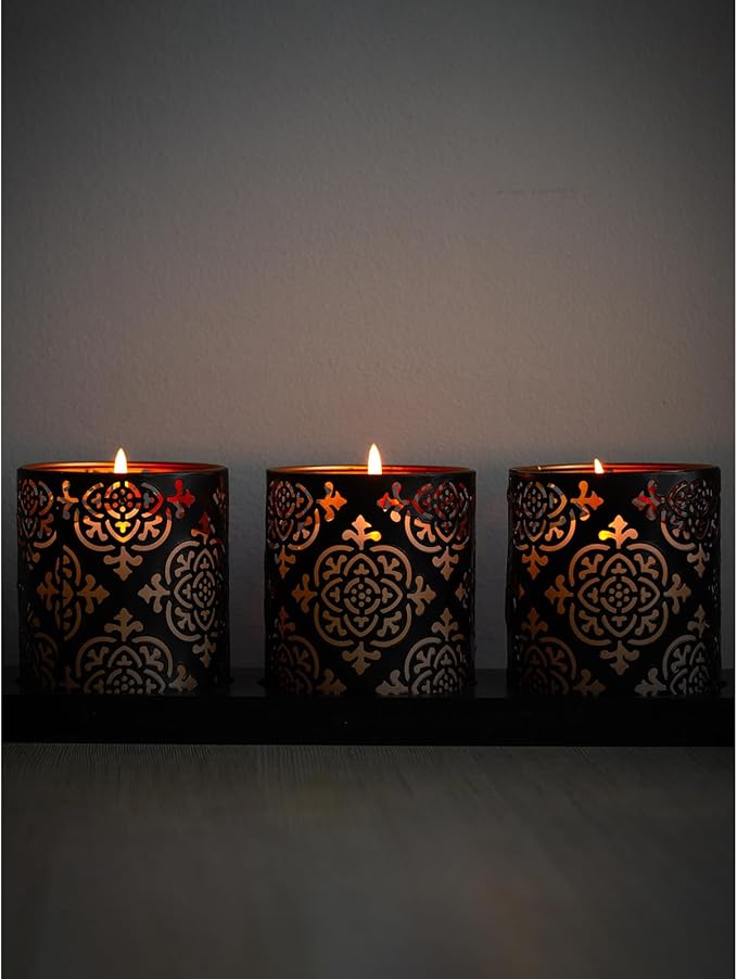 CANDWAX 3x3 Pillar Candle Set of 3 - Dripless Pillar Candles for Home - Elegant Ivory Candles for Relaxing Atmosphere