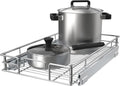 Pulloutor Pull Out Cabinet Organizer,Slide Out Kitchen Cabinet Storage Shelf and Drawer Organizer NEED 12" W and 22" D Cabinet, Chrome Finish (11 * 21 in)