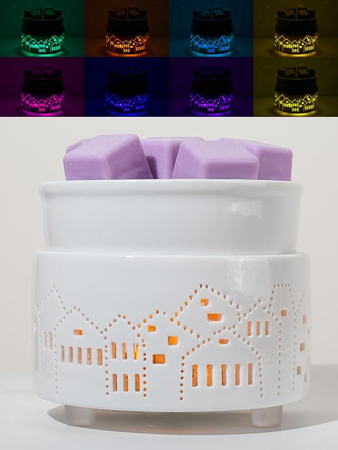 Ceramic Electric Wax Melt Warmer & Cube Oil Melter Cute Small Warmers Aromatherapy for Home Decorative Burner Melts Scented Candle Tart Scent Warm Fragrance