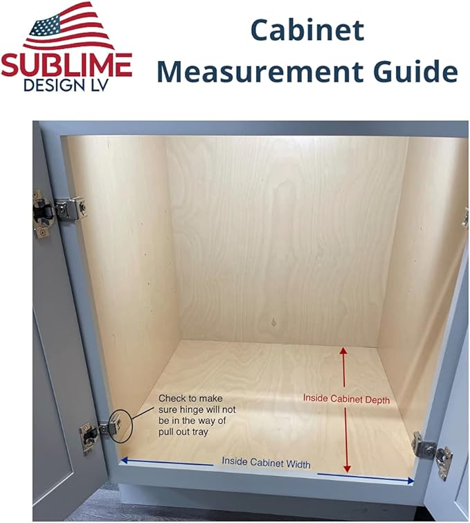 Sublime Design | Pull Out Tray | Baltic Birch Drawer for Kitchen Cabinets | Slide Out Shelves | Roll Out Cabinet Organizer (32" WIDE)