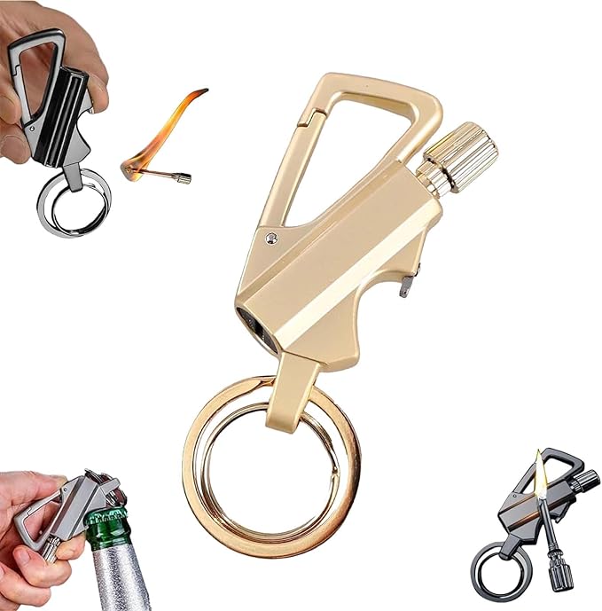 Permanent Match Infinity Lighter, Keychain Lighter with Multitool Keychain Bottle Opener