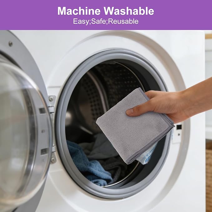 BeiLan Microfiber Cleaning Cloth: 12 Pack Cleaning Towels with 12 Color Assorted - 12"x12" All-Purpose Microfiber Clothes for Home/Kitchen/Car/Window/Glass