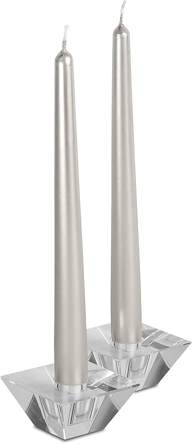 Hyoola Tall Taper Candles - 12 Inch - Metallic Titan - Dripless - 12 Pack - 10 Hour Burn Time