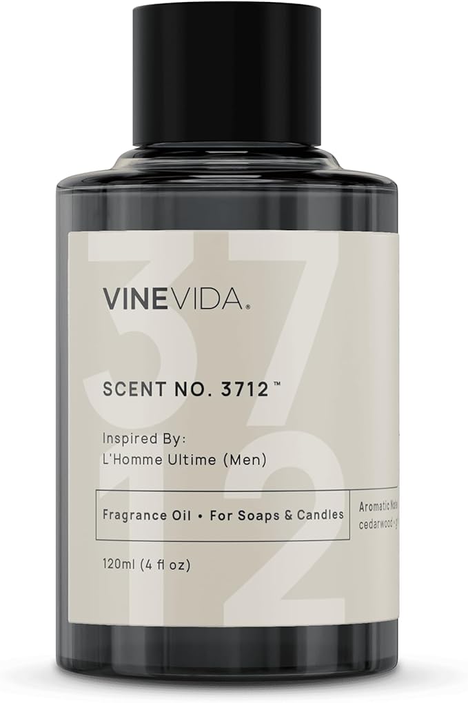 VINEVIDA [4 Oz] Inspired by: L'Homme Ultime (Men); Fragrance Oil for Candle Making and Soap Making - Premium Candle Scents for Soy Candles