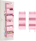 GRANNY SAYS Over The Door Organizer, 6-Shelf Detachable Behind the Door Storage with 8 Pockets, Waterproof Anti Tilt 40lb Large Capacity Hanging Shelf for Nursery, Bedroom, Kids Room, Pink