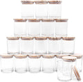 Thick Candle Jars for Making Candles 20 Pcs, 7 OZ Empty Jars with Wood Lids for Candle Making, Sample Container, Clear
