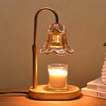 Candle Warmer Lamp with Timer Dimmable, Wax Melt Warmer Adjustable Height, Flower Warmer Lamp with 2 Bulbs for Jar Candles, House Warming New Home Decor, Gift for Mom Women (Amber)