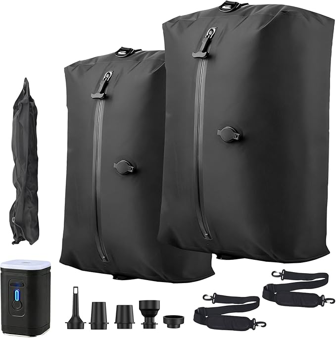 travel vacuum bag, equipped with a wireless vacuum pump, can save space in suitcases, backpacks and carry-on items. It is IP67 waterproof and reusable (2PC Black)
