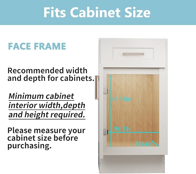 LOVMOR 2 Tier Pull Out Cabinet Organizer 13½" W x 21½" D, Slide Out Drawers with Wooden Handle, Sliding Shelves Organization and Storage for Kitchen, Pantry