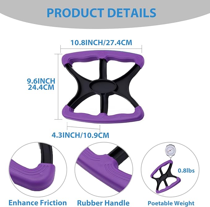 10.8" Standing Aid and Handicap Bar with Non Slip Handles Fall Assist Devices 450 Lbs Weight Capacity, Portable Mobility for Elderly Senior Patients, Disable and Caregivers (Purple)
