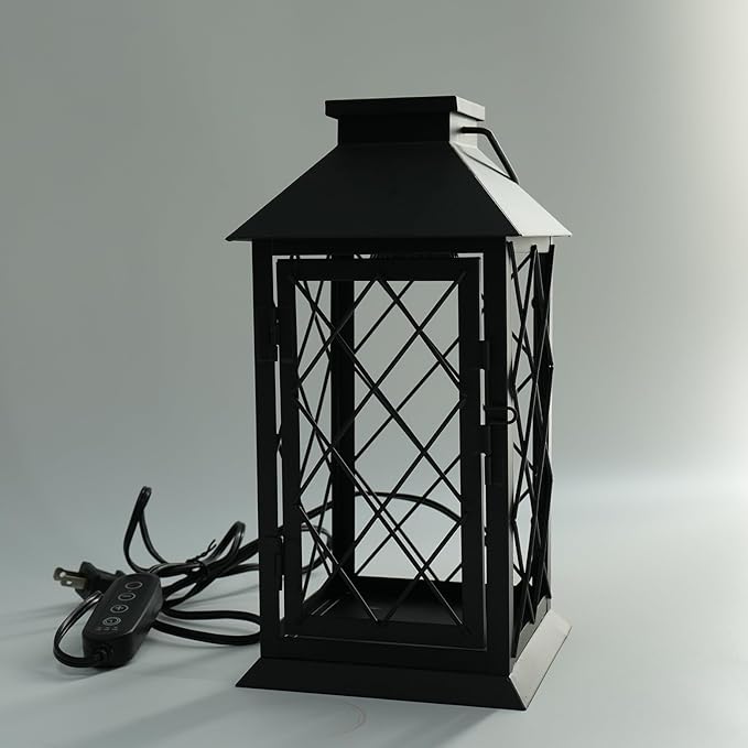 Candle Warmer Lamp Morden Farmhouse Lantern, House Warming Gifts New Home Décor Vintage Black Large Lantern Candle Lamp Warmer for Jar Candles