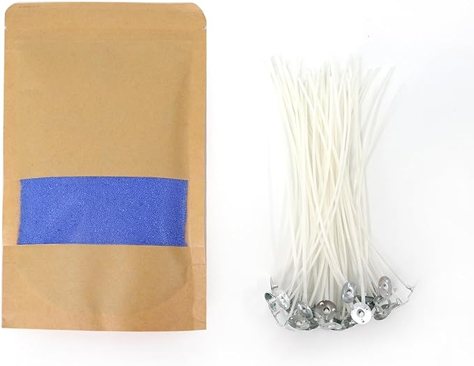 PHYMAT 3.5oz Pearled Candle, Candle Sand Wax with 50pcs Wicks, Refillable Sand Candles Kit for DIY Candles Making, Handmade Candles