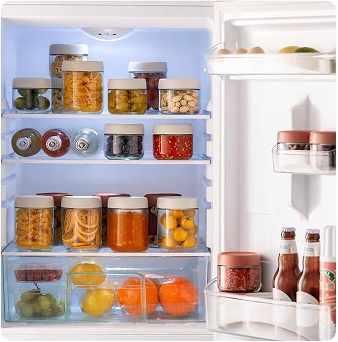Mason Jars 16 OZ with Lids,Overnight Oats Containers with Lids,Glass Jars with Lids for Salad Dressing,Fruit,Sauce,Wide Mouth Mason Jars for Food Snacks Sugar Spice,Canning Jars-Leak Proof