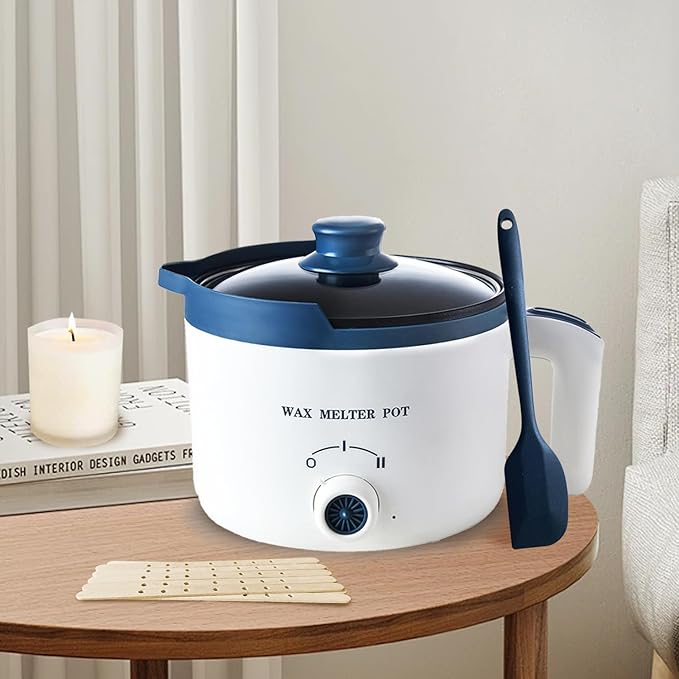 Ksedcon Wax Melter for Candle Making with Pouring Spout, Electric Wax Melting Pot Kit Included Wicks, Wick Stickers, Centering Device, Stirring Spoon