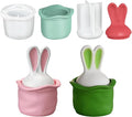2-Piece Bunny Ear Storage Jar Silicone Mold Set, Lid & Base with Ergonomic Grip Design - DIY Candle Holder, Aromatherapy Plaster, Resin Craft Box for Home Decor, Easter Gift