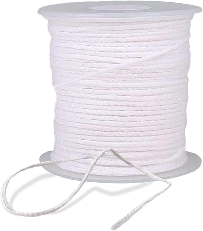 BEADNOVA Braided Candle Wick Spool 200 ft Cotton Roll Core Braided Wick for Candle Making and DIY (61m/67yard/200 Foot)